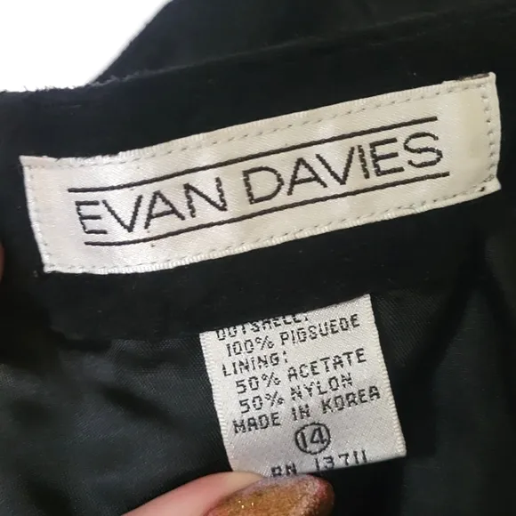 Evan Davies Vintage Black Pig Suede Skirt