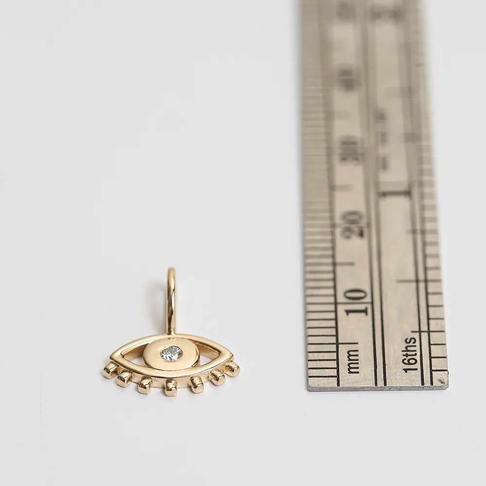 EVIL EYE CHARM | 14K GOLD & WHITE DIAMOND