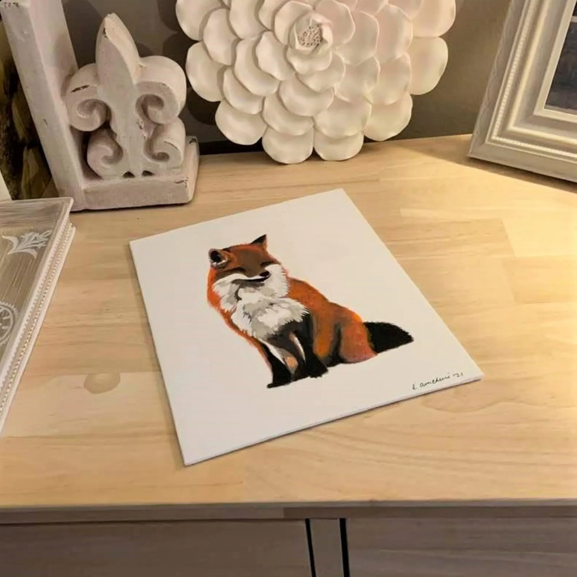 Forest Fox Wall Art, handpainted