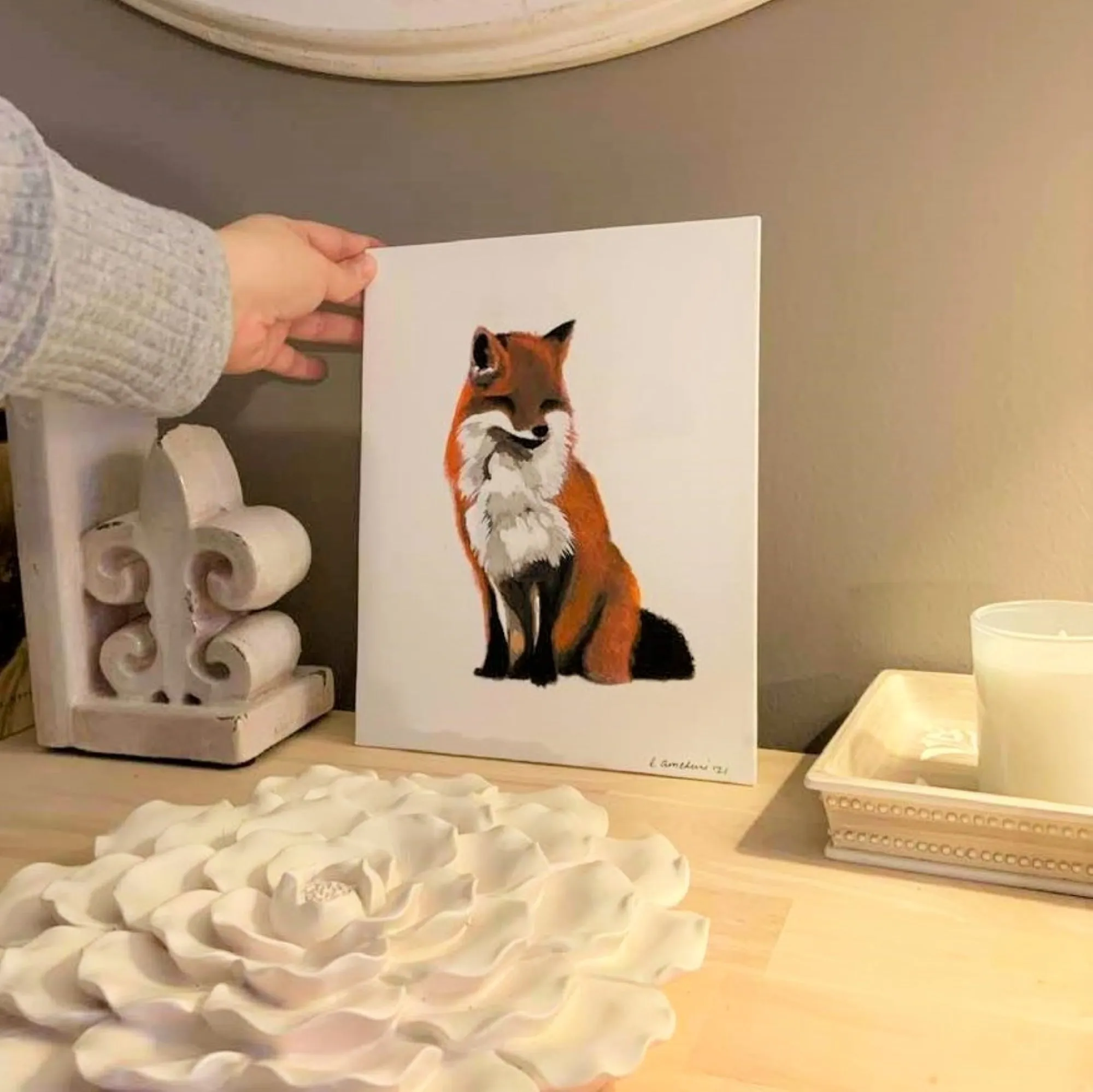 Forest Fox Wall Art, handpainted