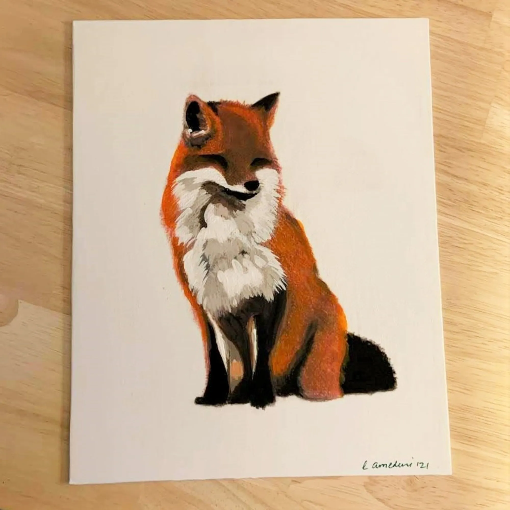 Forest Fox Wall Art, handpainted