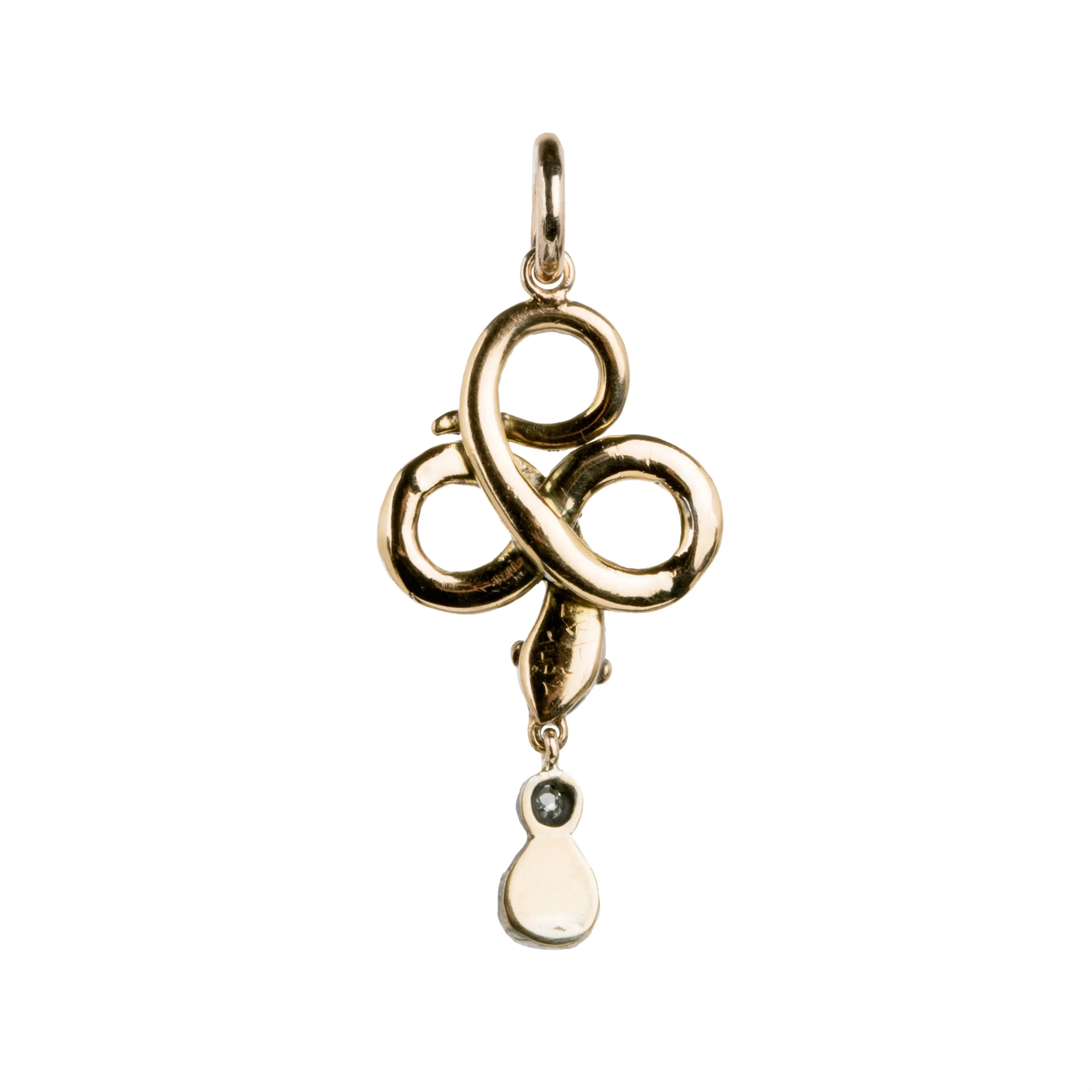 Georgian Era diminutive Rose Cut Diamond Snake Pendant