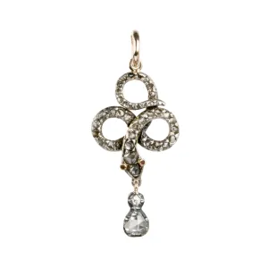 Georgian Era diminutive Rose Cut Diamond Snake Pendant