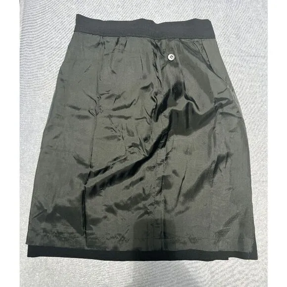 Giorgio Armani Vintage Black Pencil Skirt with Pockets 100% Rayon - 40 IT / 4US