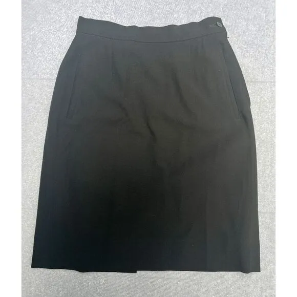 Giorgio Armani Vintage Black Pencil Skirt with Pockets 100% Rayon - 40 IT / 4US