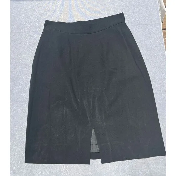 Giorgio Armani Vintage Black Pencil Skirt with Pockets 100% Rayon - 40 IT / 4US