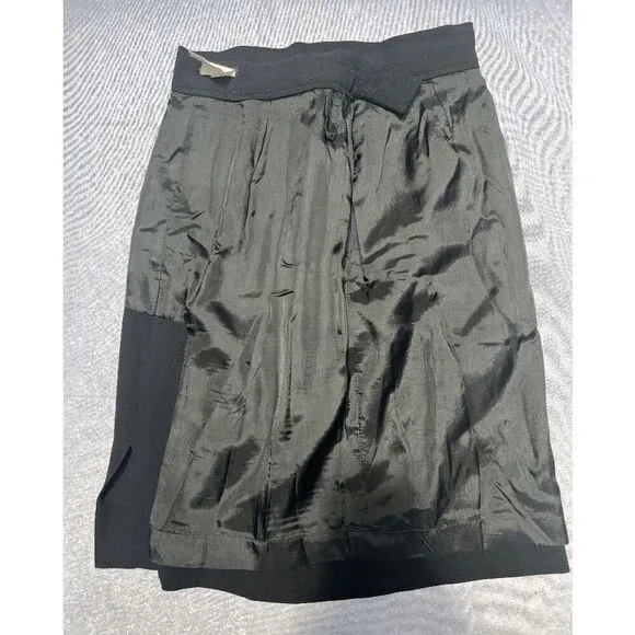 Giorgio Armani Vintage Black Pencil Skirt with Pockets 100% Rayon - 40 IT / 4US