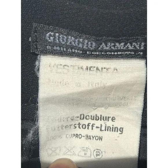 Giorgio Armani Vintage Black Pencil Skirt with Pockets 100% Rayon - 40 IT / 4US