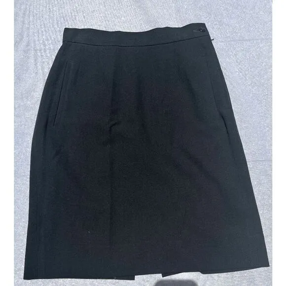 Giorgio Armani Vintage Black Pencil Skirt with Pockets 100% Rayon - 40 IT / 4US