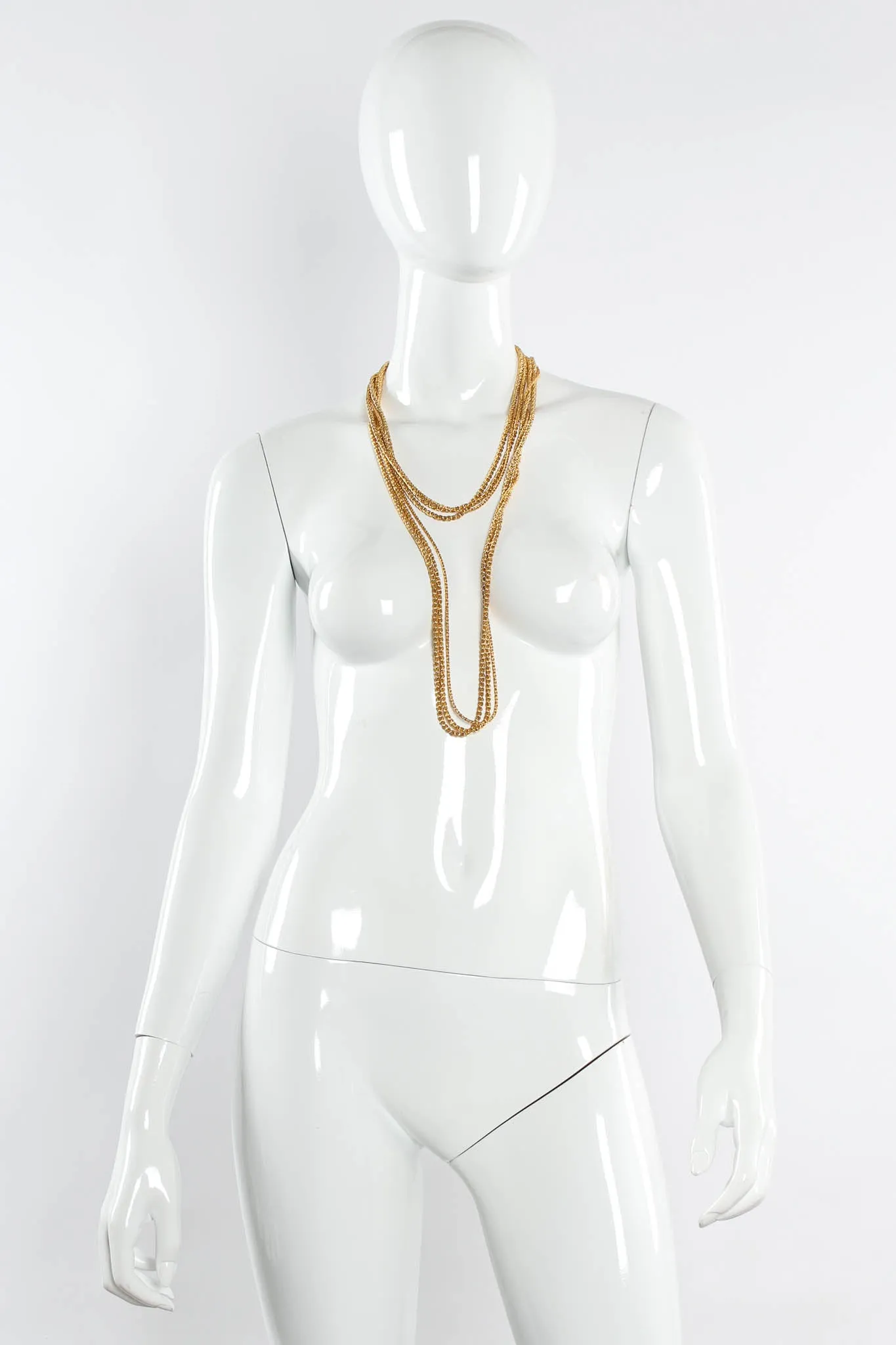 Golden Rope Triple Chain Necklace