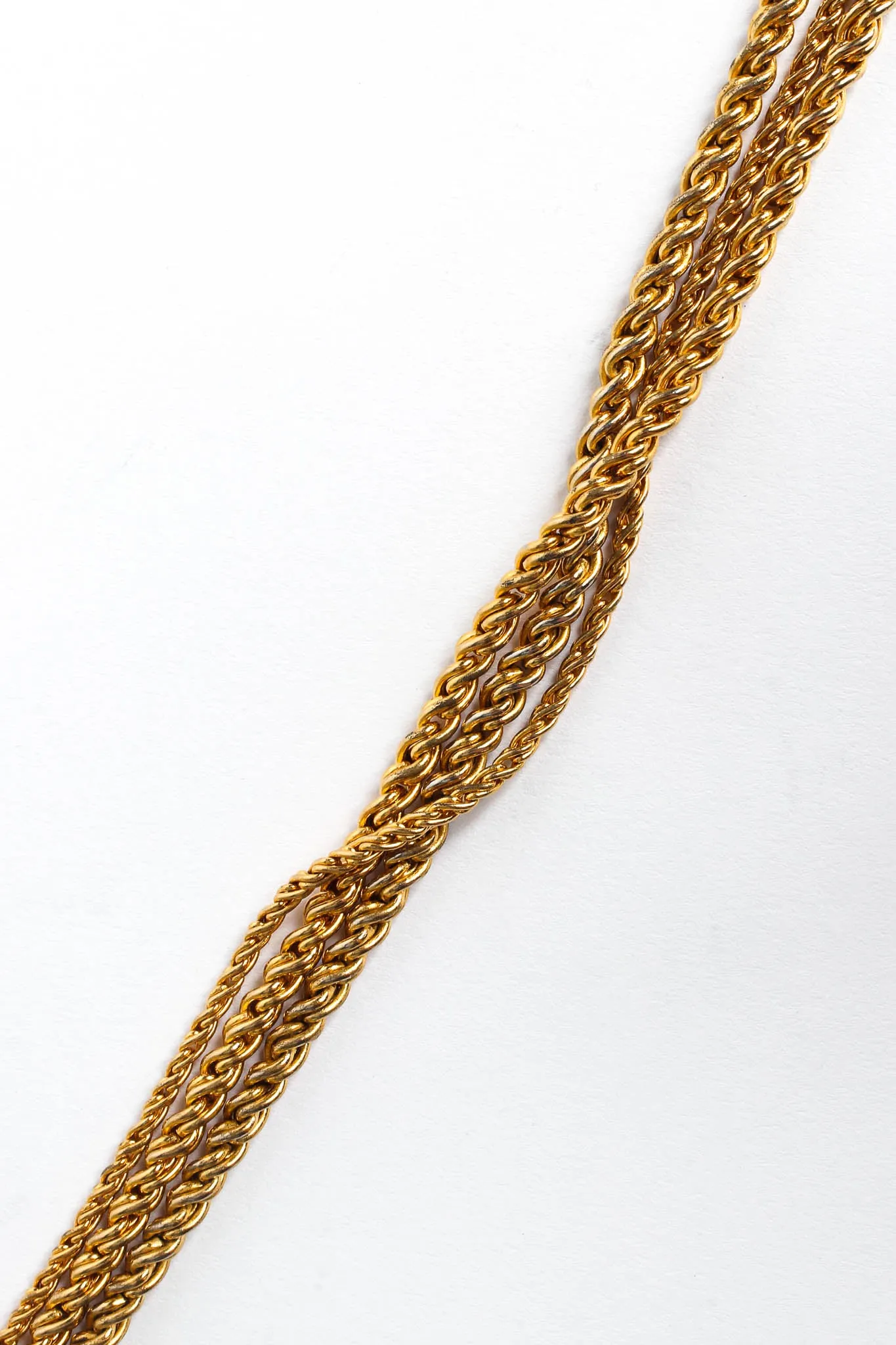 Golden Rope Triple Chain Necklace