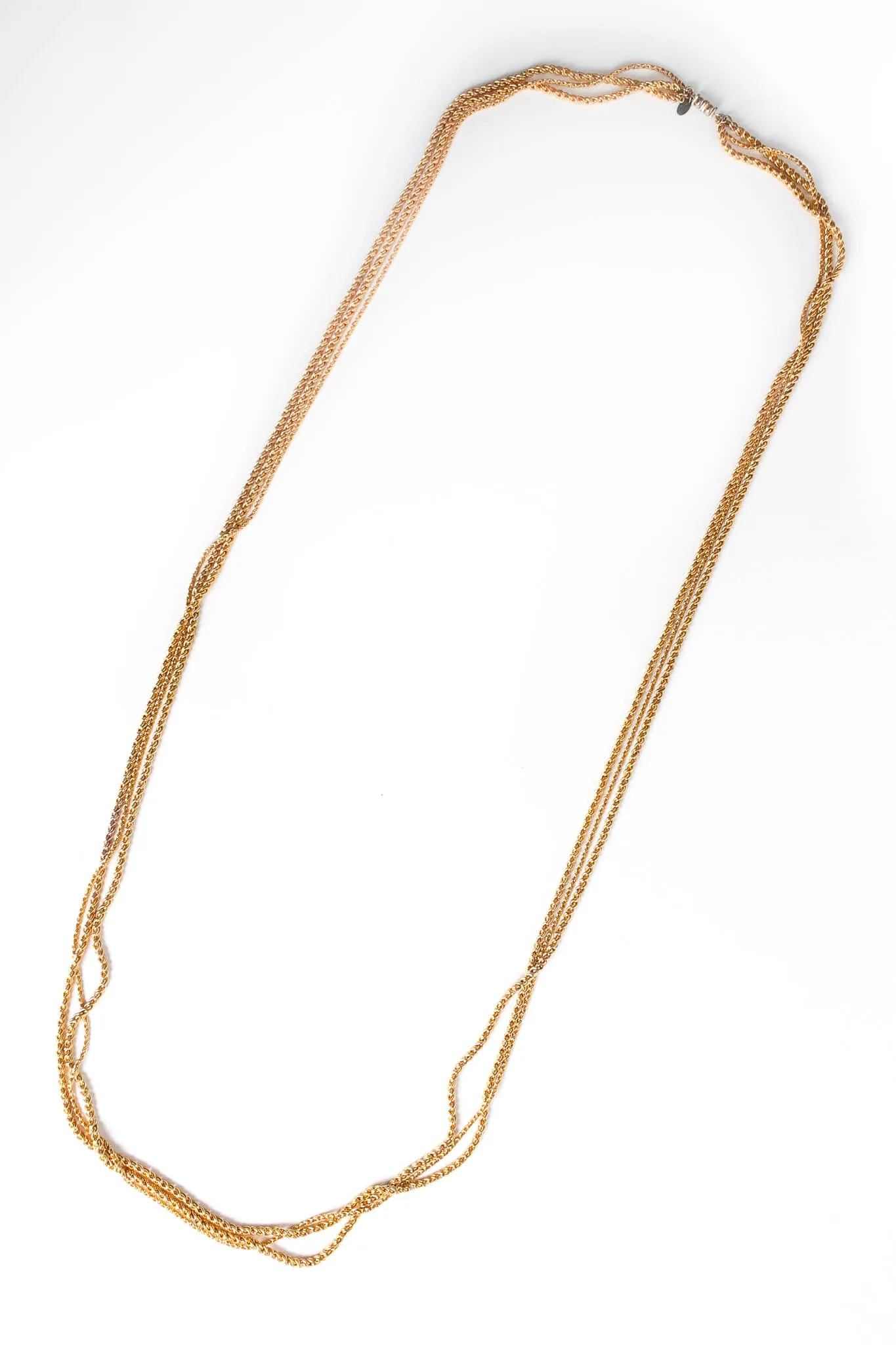 Golden Rope Triple Chain Necklace