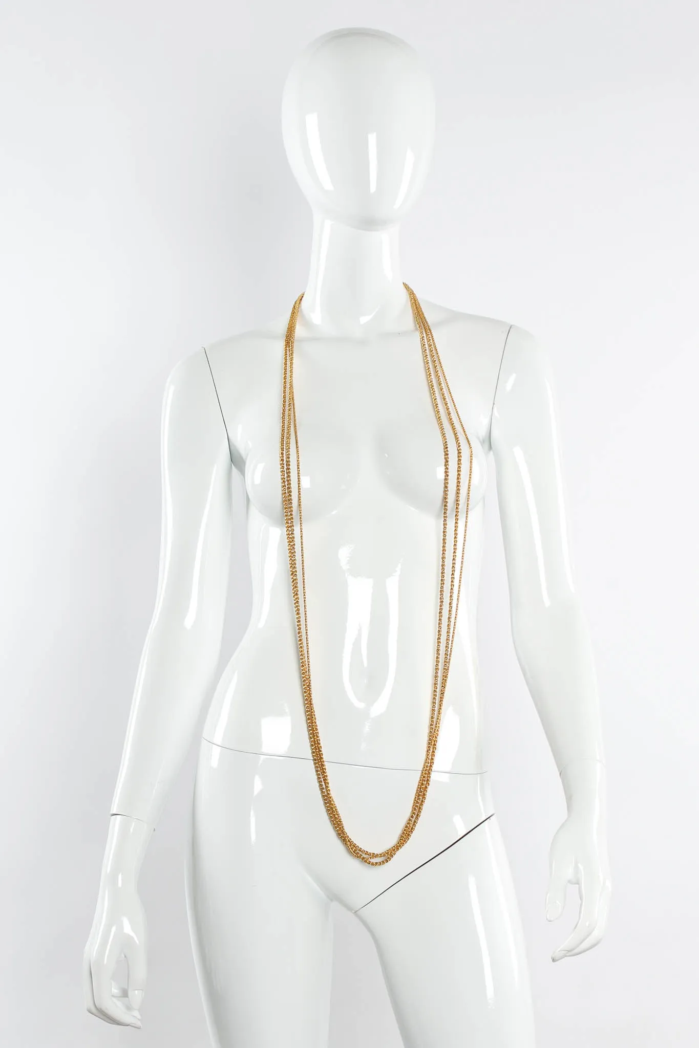 Golden Rope Triple Chain Necklace