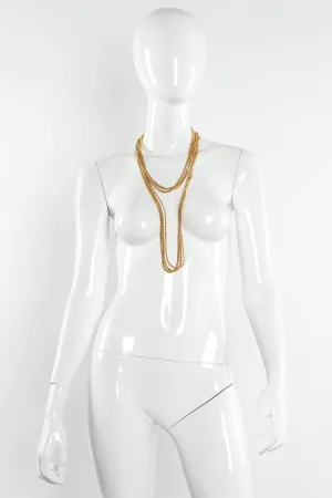 Golden Rope Triple Chain Necklace