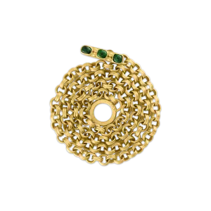 Green Tourmaline Double Link Chain