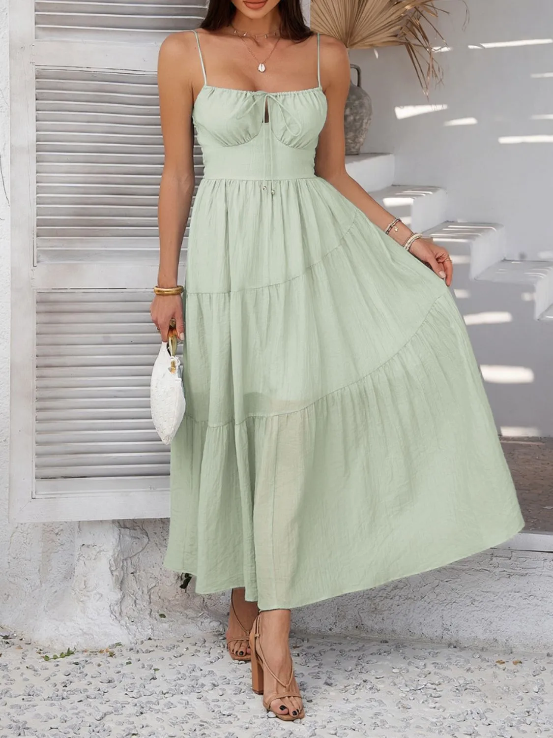 Hazel Blues® |  Devine Smocked Tiered Maxi Cami Dress