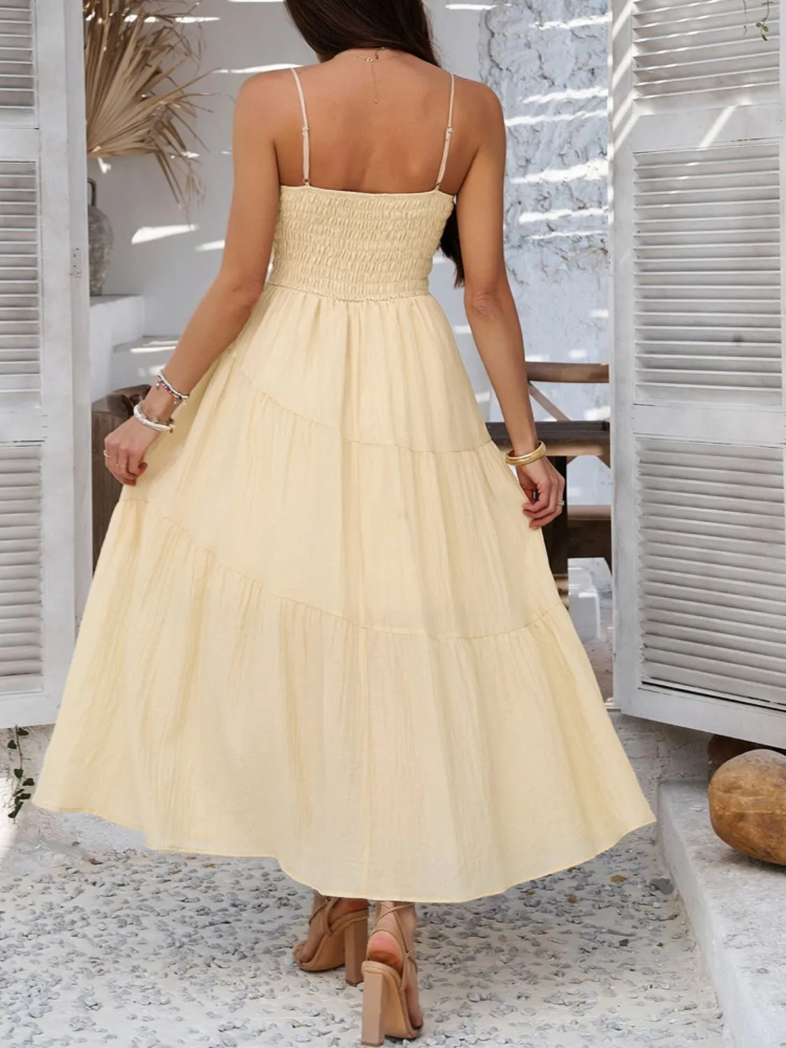 Hazel Blues® |  Devine Smocked Tiered Maxi Cami Dress