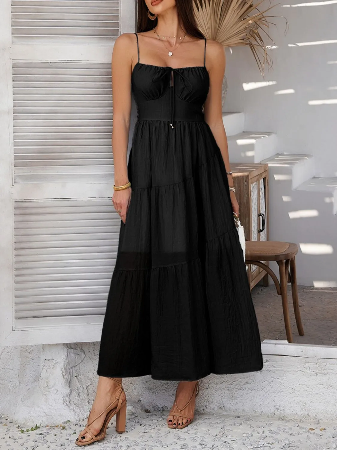 Hazel Blues® |  Devine Smocked Tiered Maxi Cami Dress