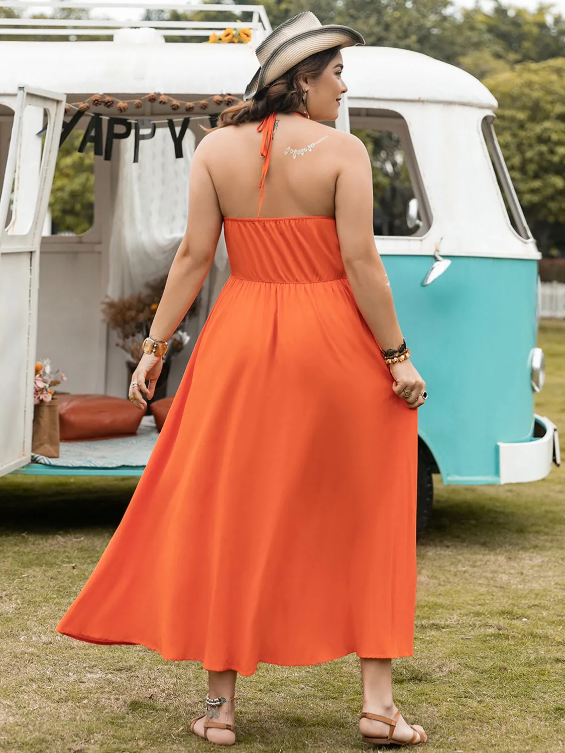Hazel Blues® | Halter Neck Midi Dress