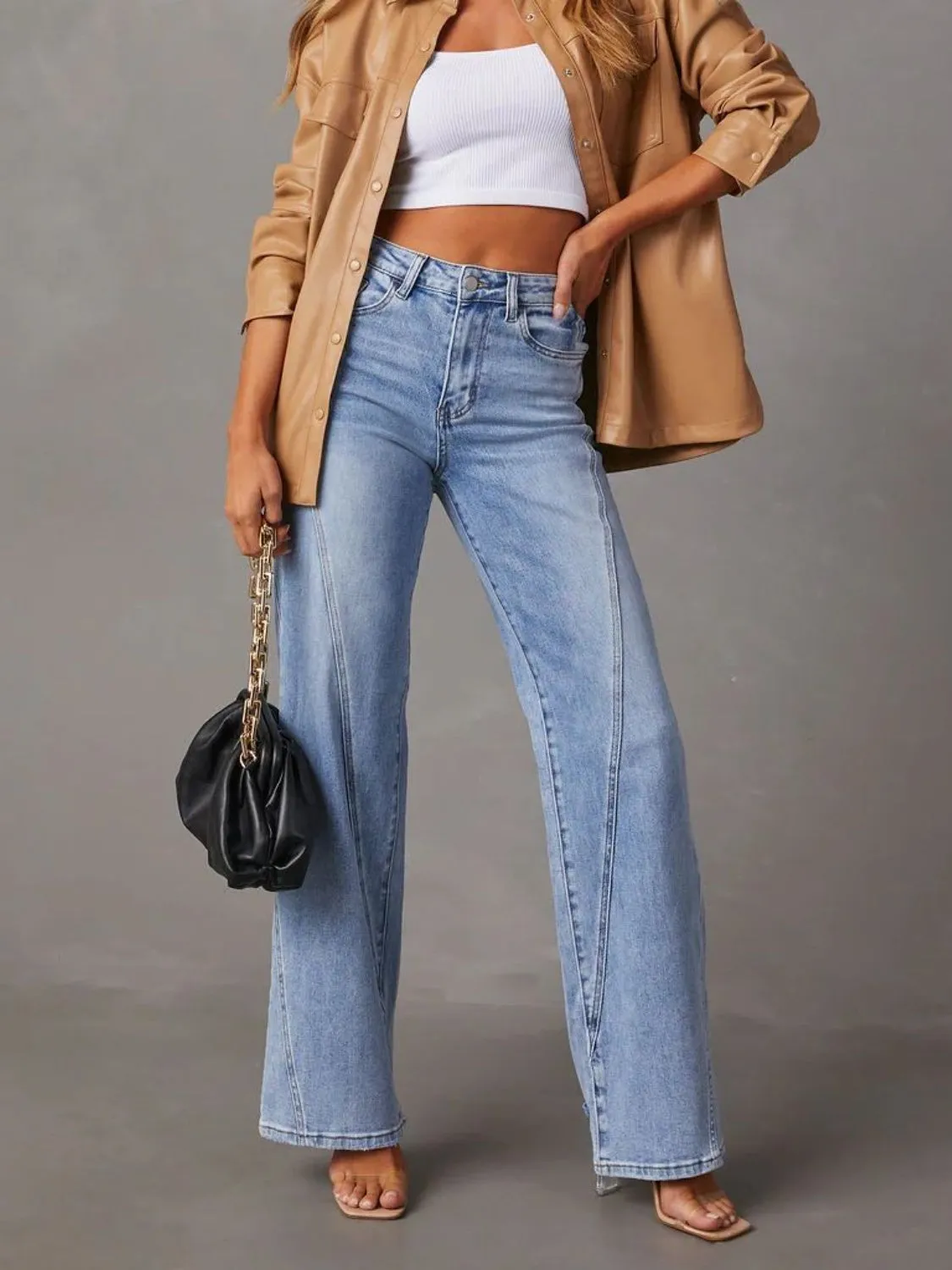 Hazel Blues® |  High Waist Straight Jeans with Pockets