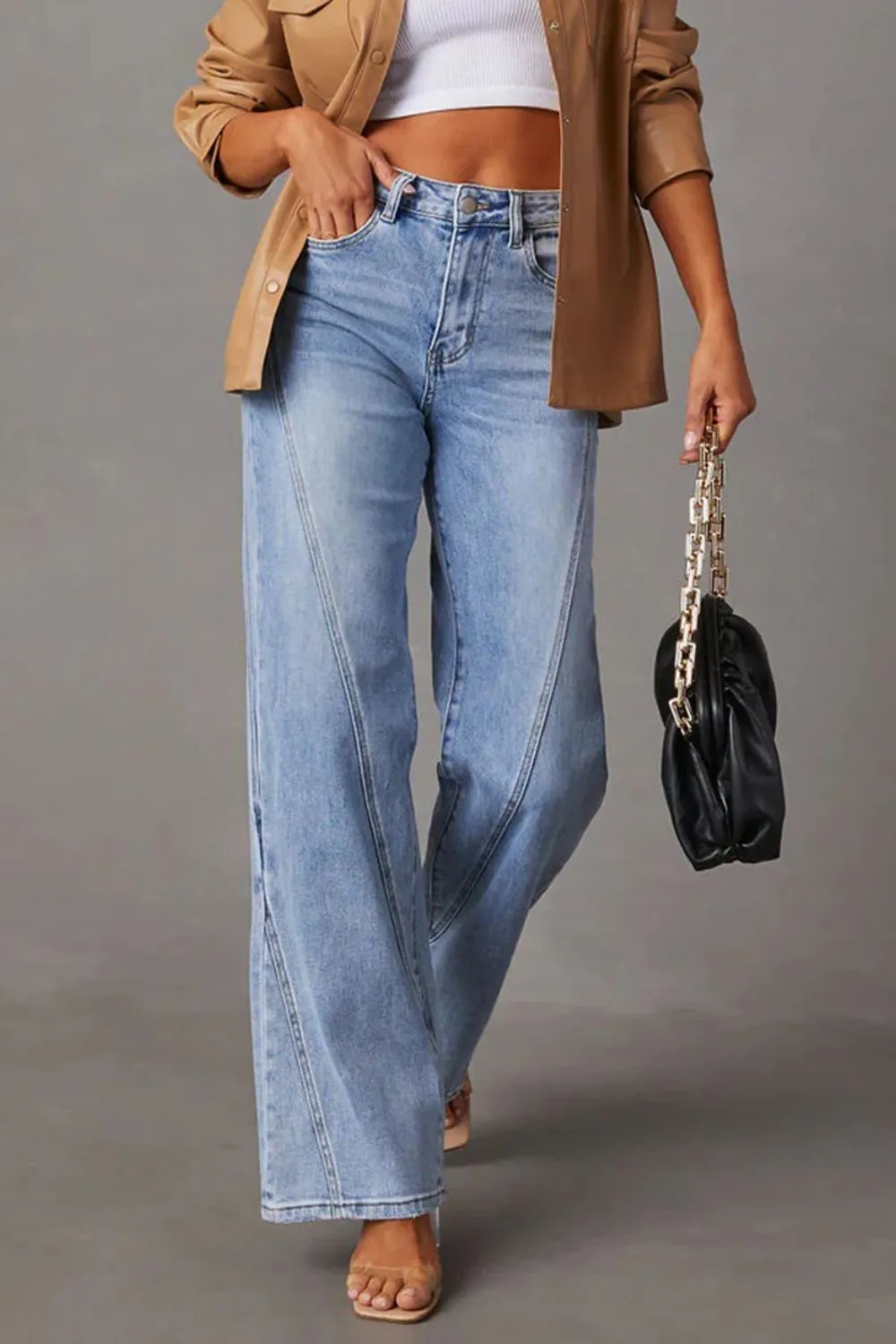 Hazel Blues® |  High Waist Straight Jeans with Pockets
