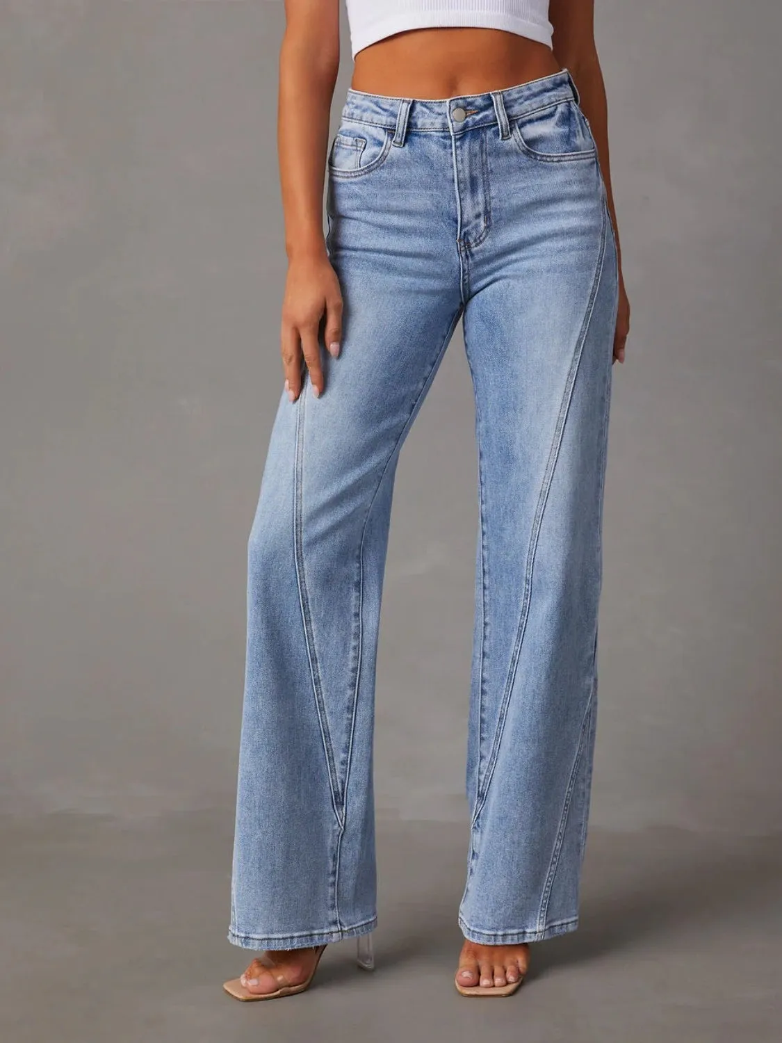 Hazel Blues® |  High Waist Straight Jeans with Pockets