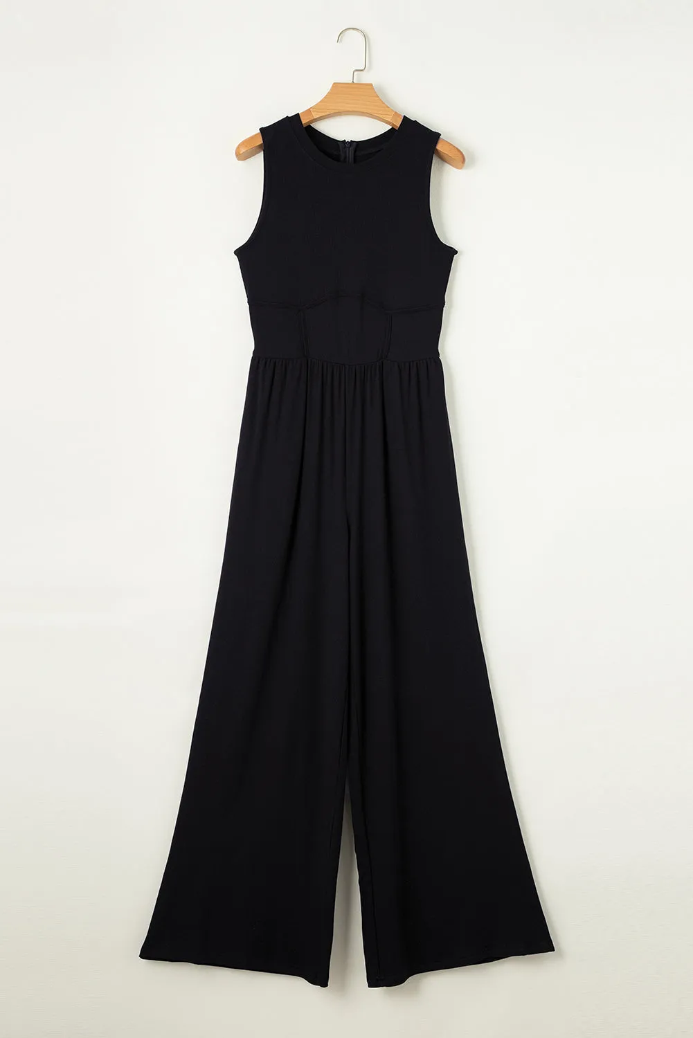 Hazel Blues® |  Round Neck Sleeveless Jumpsuit