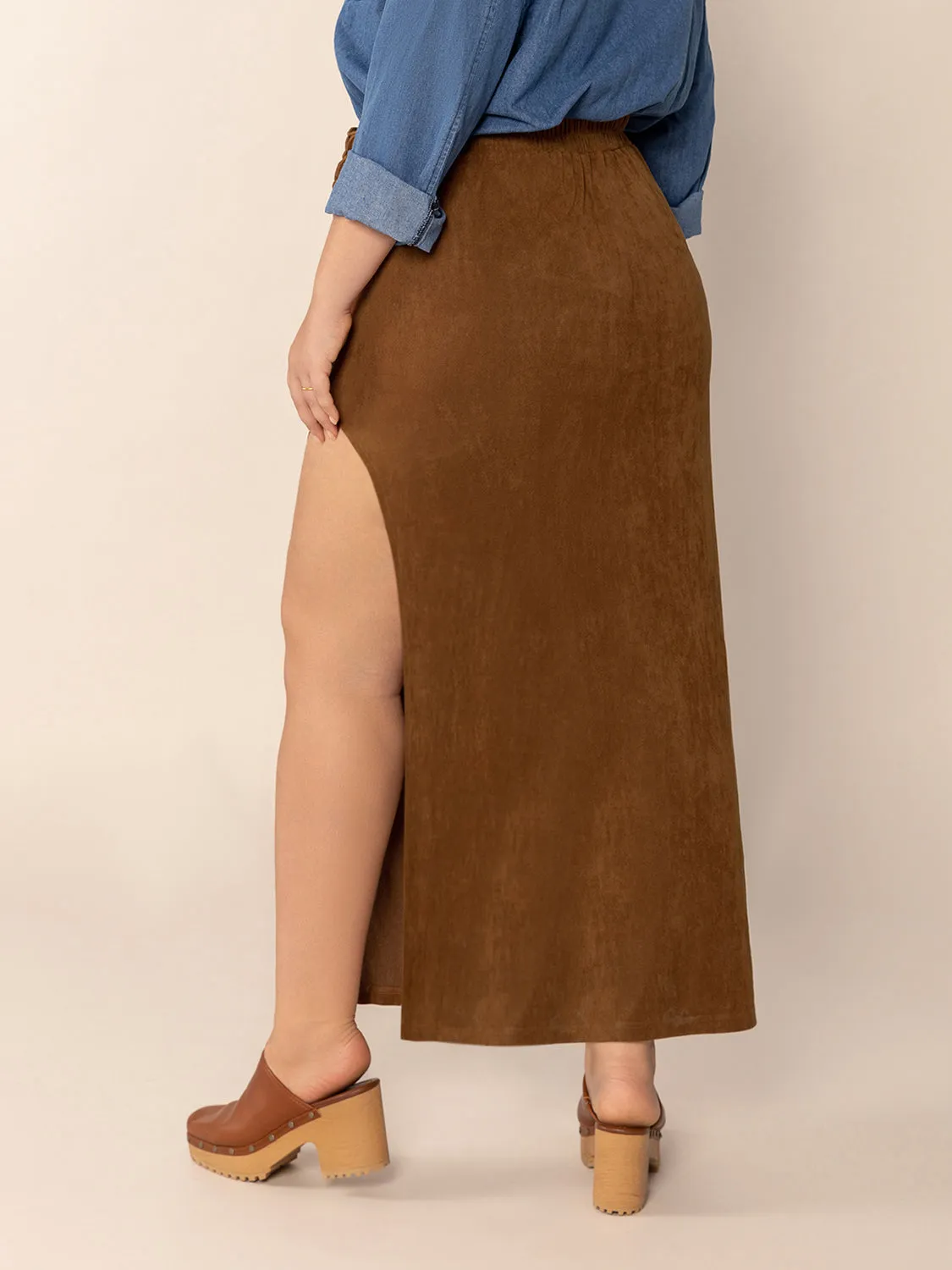 Hazel Blues® | Ruffled Slit High Rise Skirt