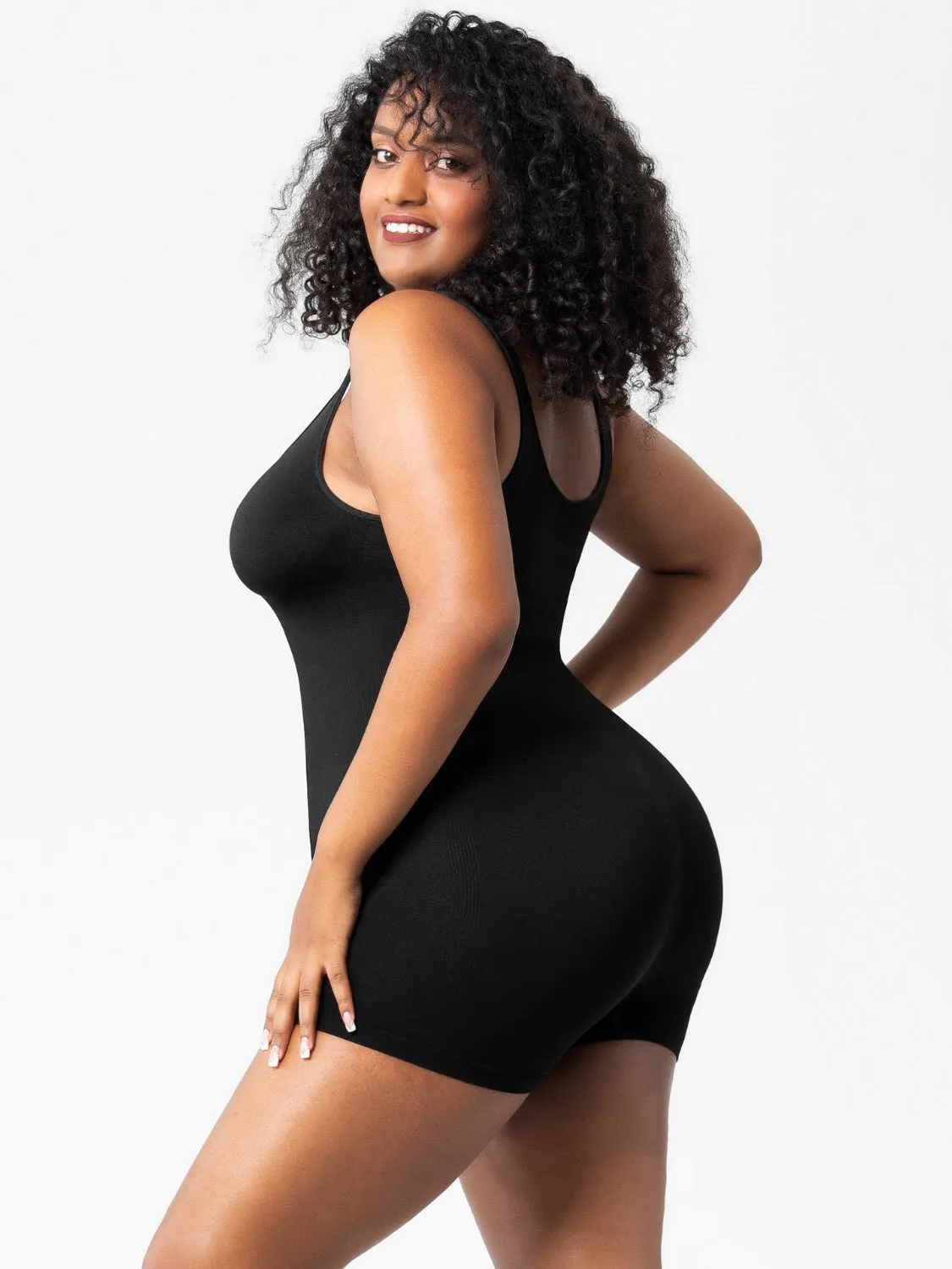 Hazel Blues® |  Scoop Neck Wide Strap Shaping Romper