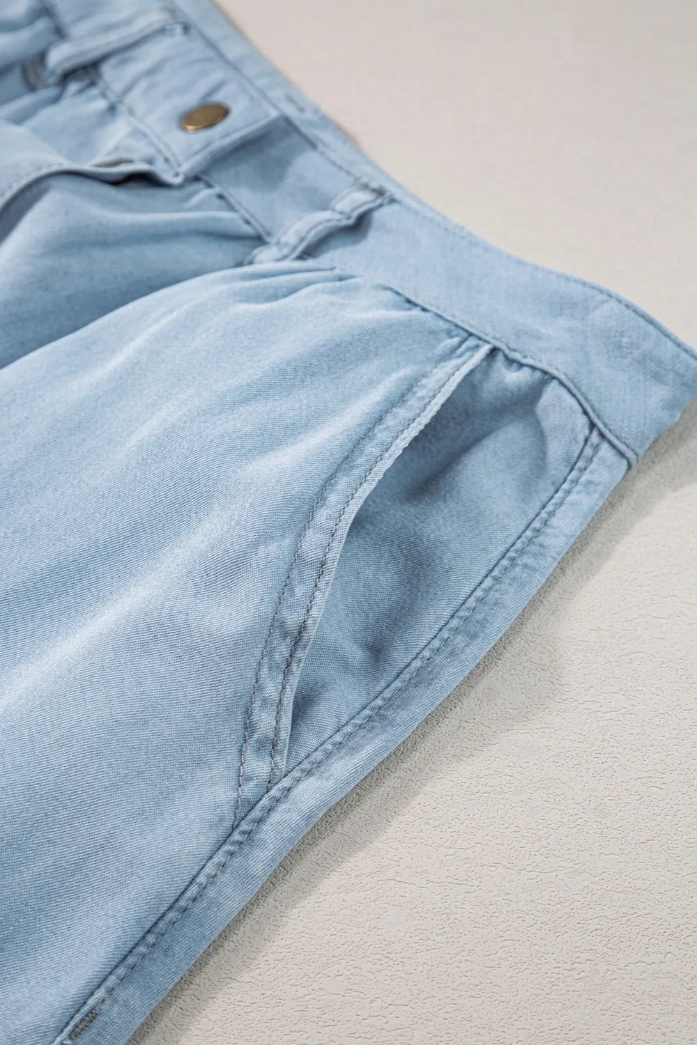 Hazel Blues® |  Snap Down High Waist Denim Skirt