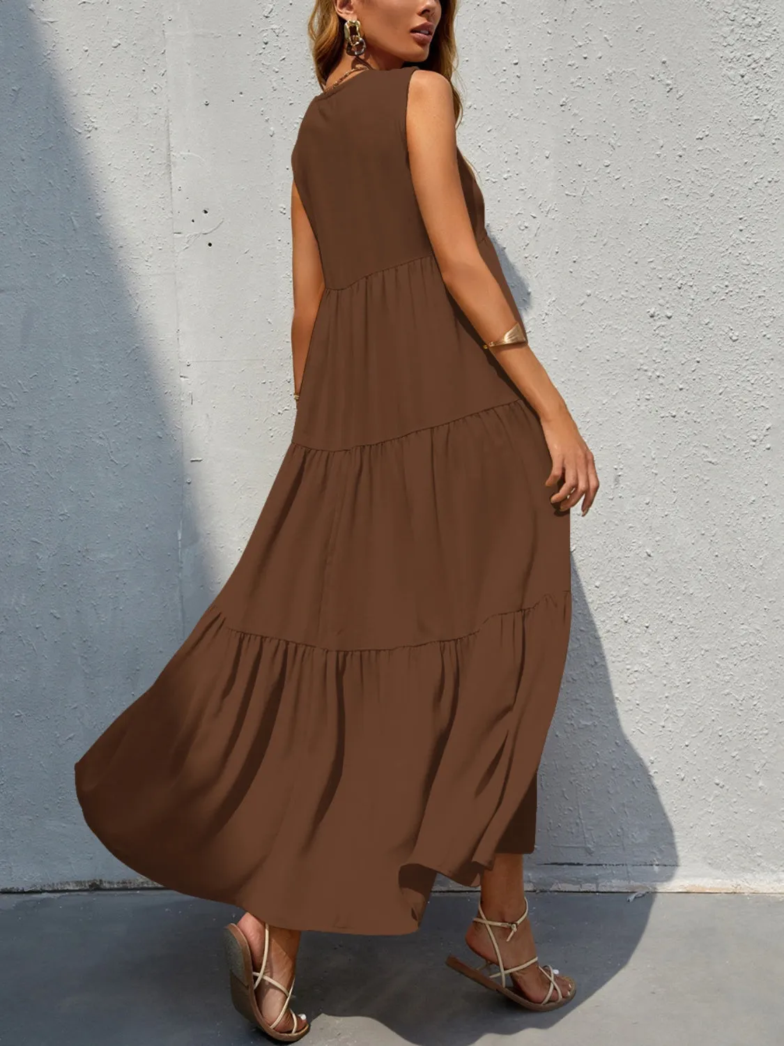 Hazel Blues® |  Tiered V-Neck Sleeve Dress