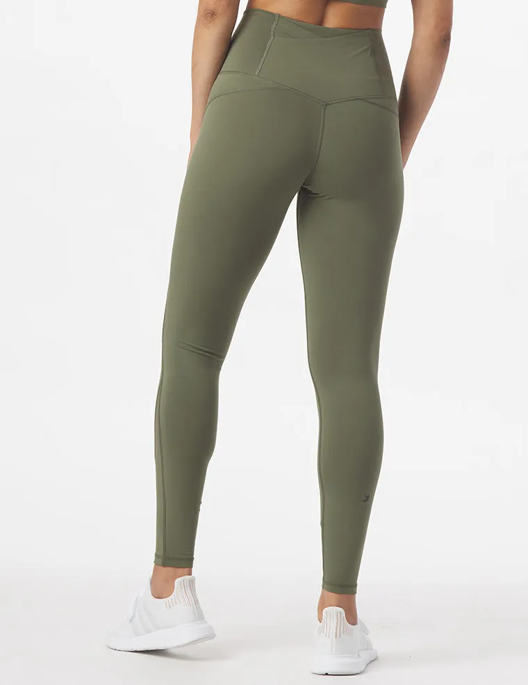High Waist Pure Pocket Legging: Moss