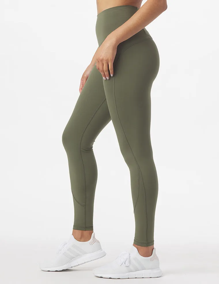 High Waist Pure Pocket Legging: Moss