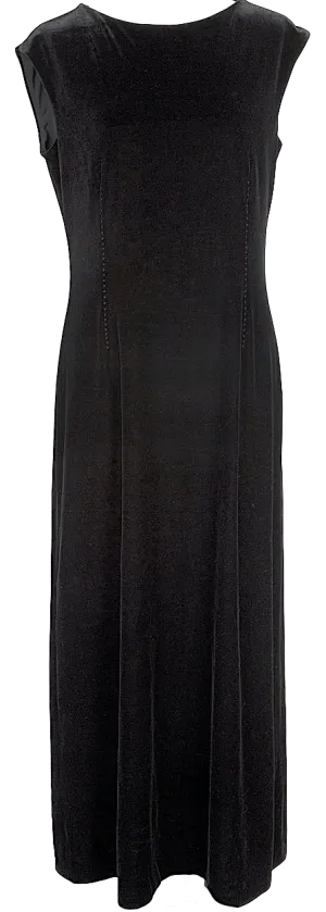 HIROKO KOSHINO. HIROKO BIS. Black Velor Sleeveless Dress