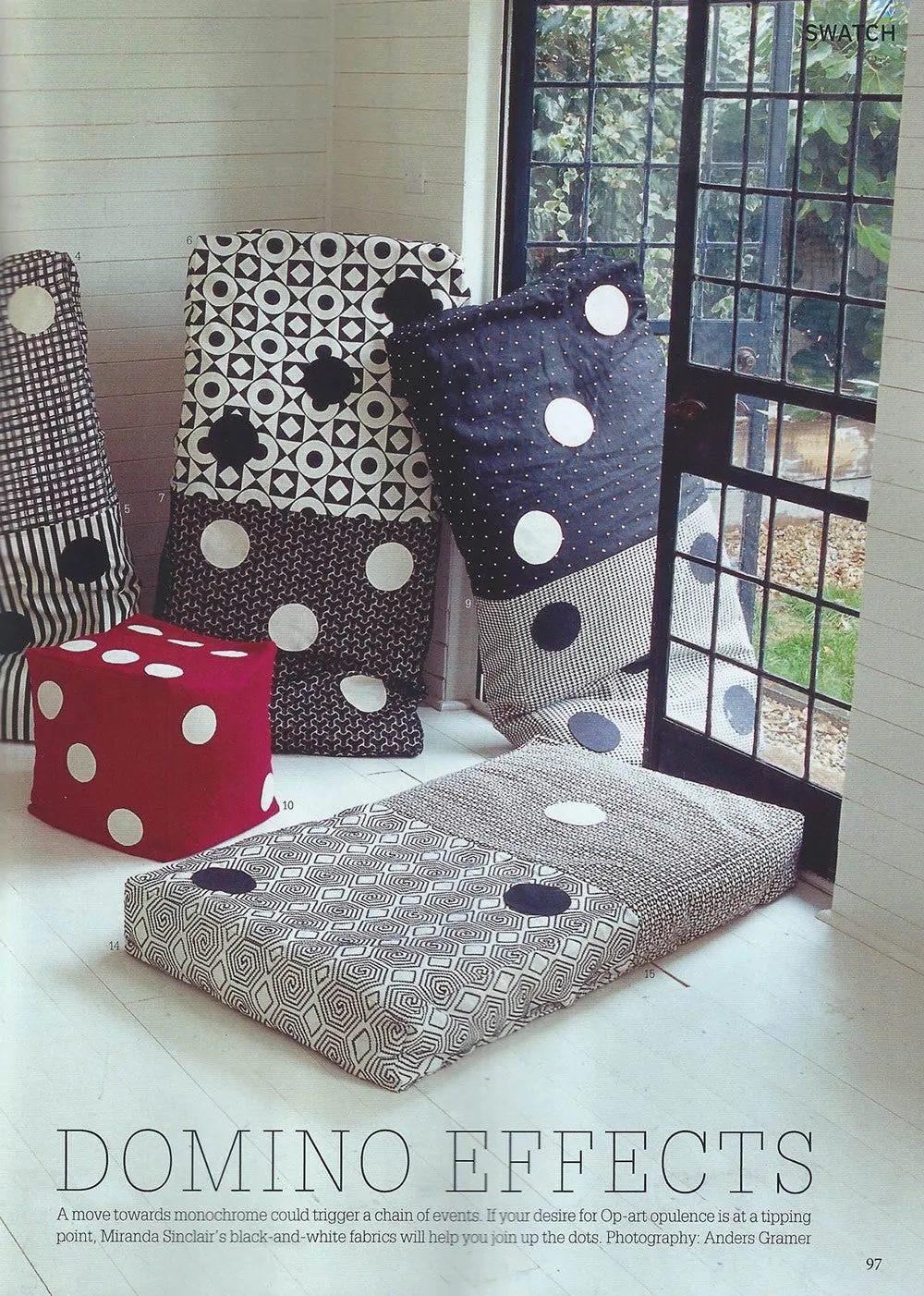 Home Couture Fabric: Circles & Squares Reverse - Charcoal on Tan 100% Soft Washed Belgian Linen