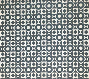Home Couture Fabric: Circles & Squares Reverse - Charcoal on Tan 100% Soft Washed Belgian Linen