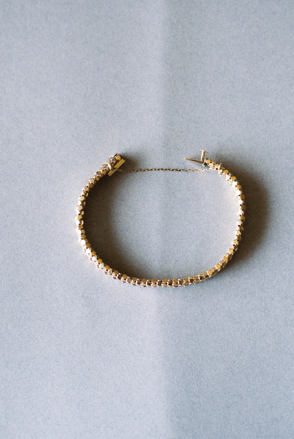 Honeycomb link triple row bracelet - 18k gold - 7 inch length