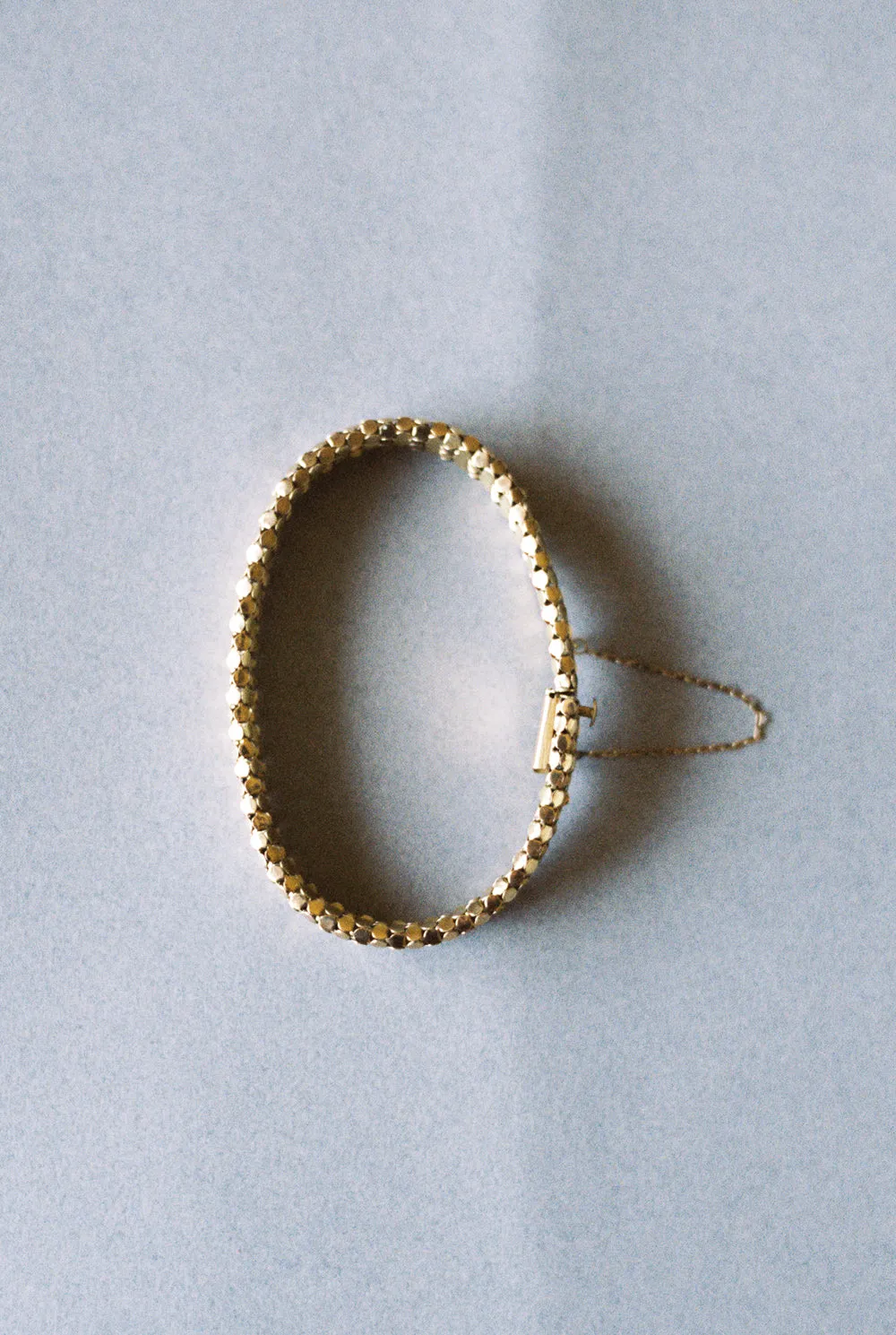 Honeycomb link triple row bracelet - 18k gold - 7 inch length