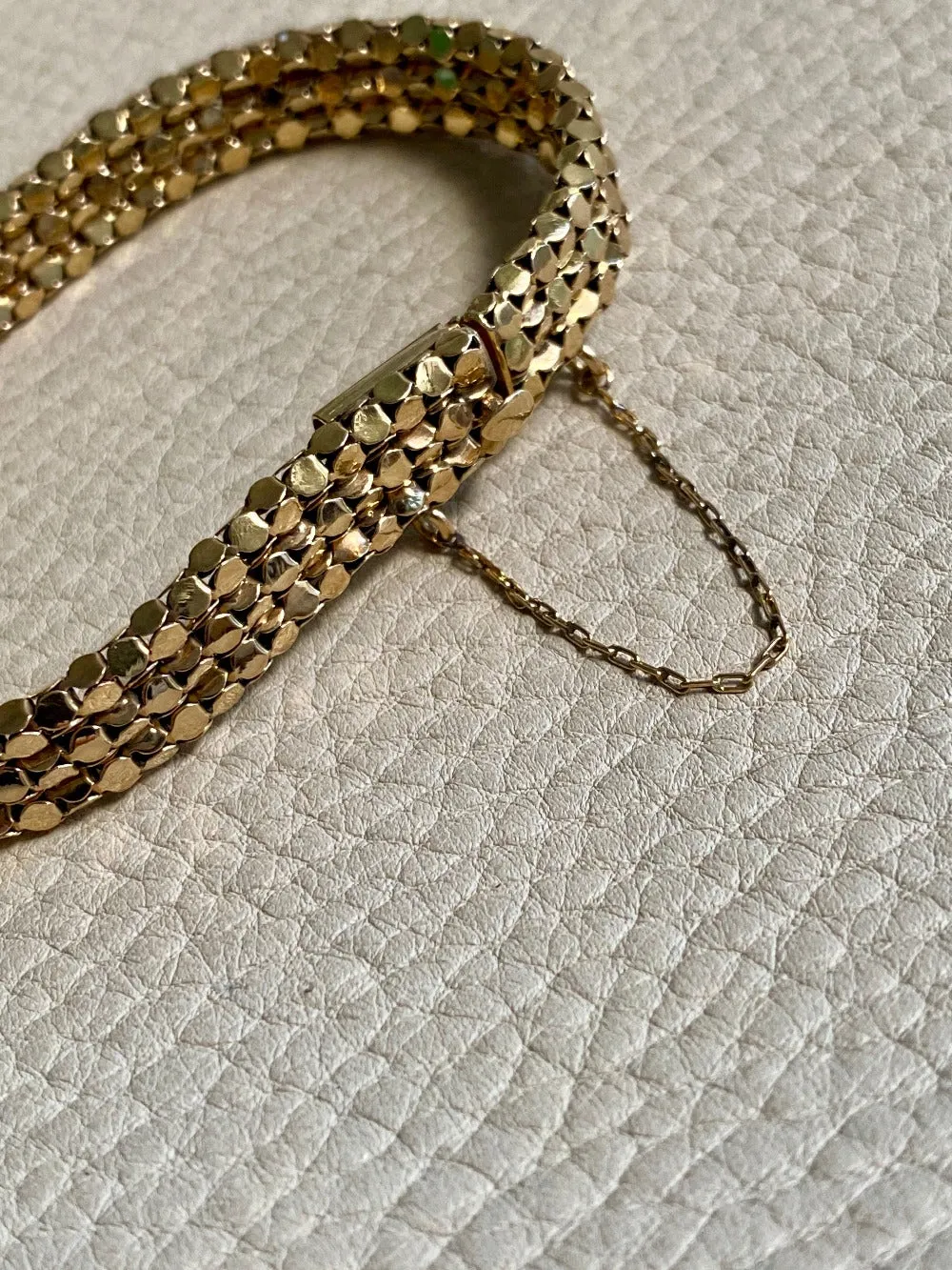 Honeycomb link triple row bracelet - 18k gold - 7 inch length