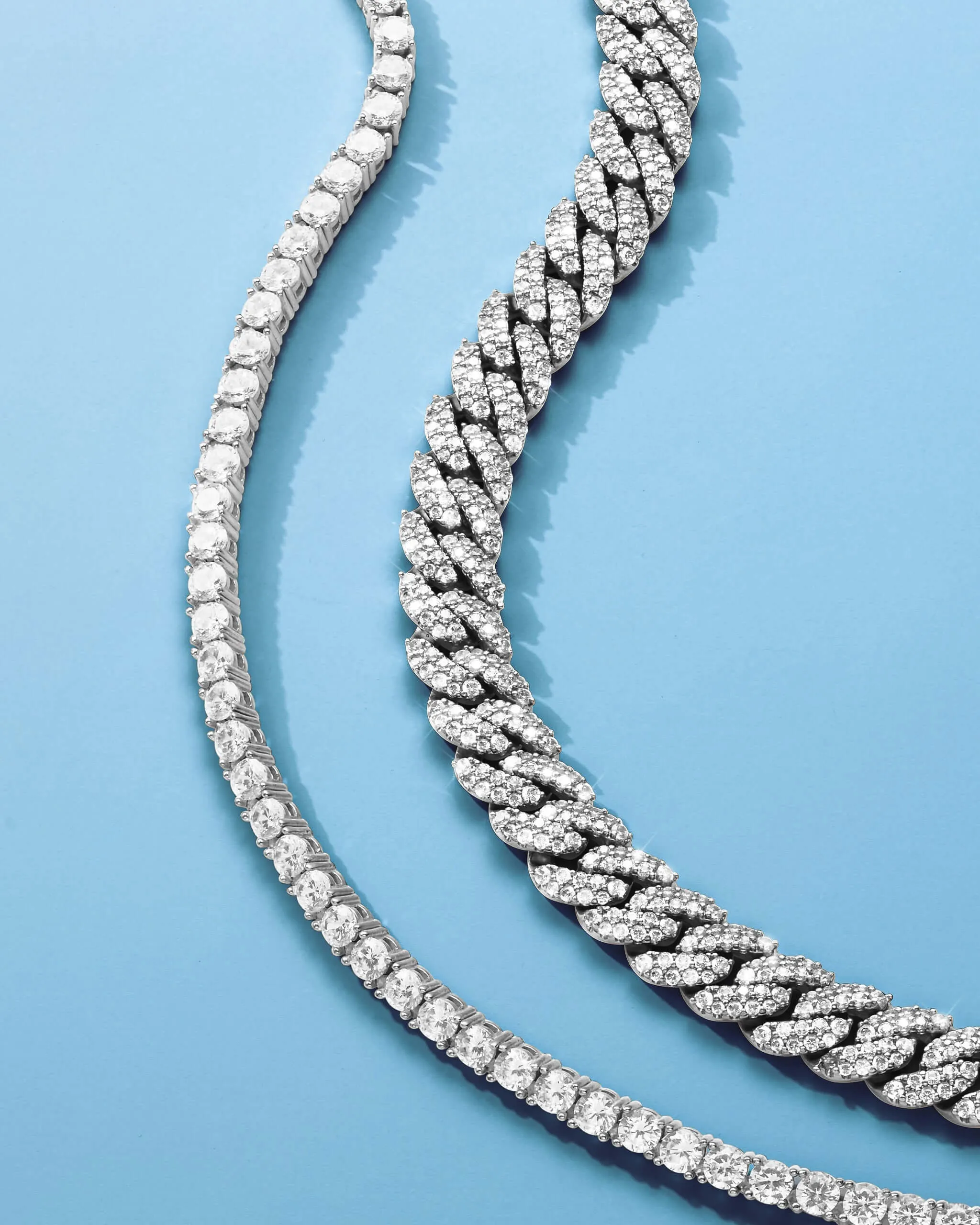 Iced Chain Stack - Silver