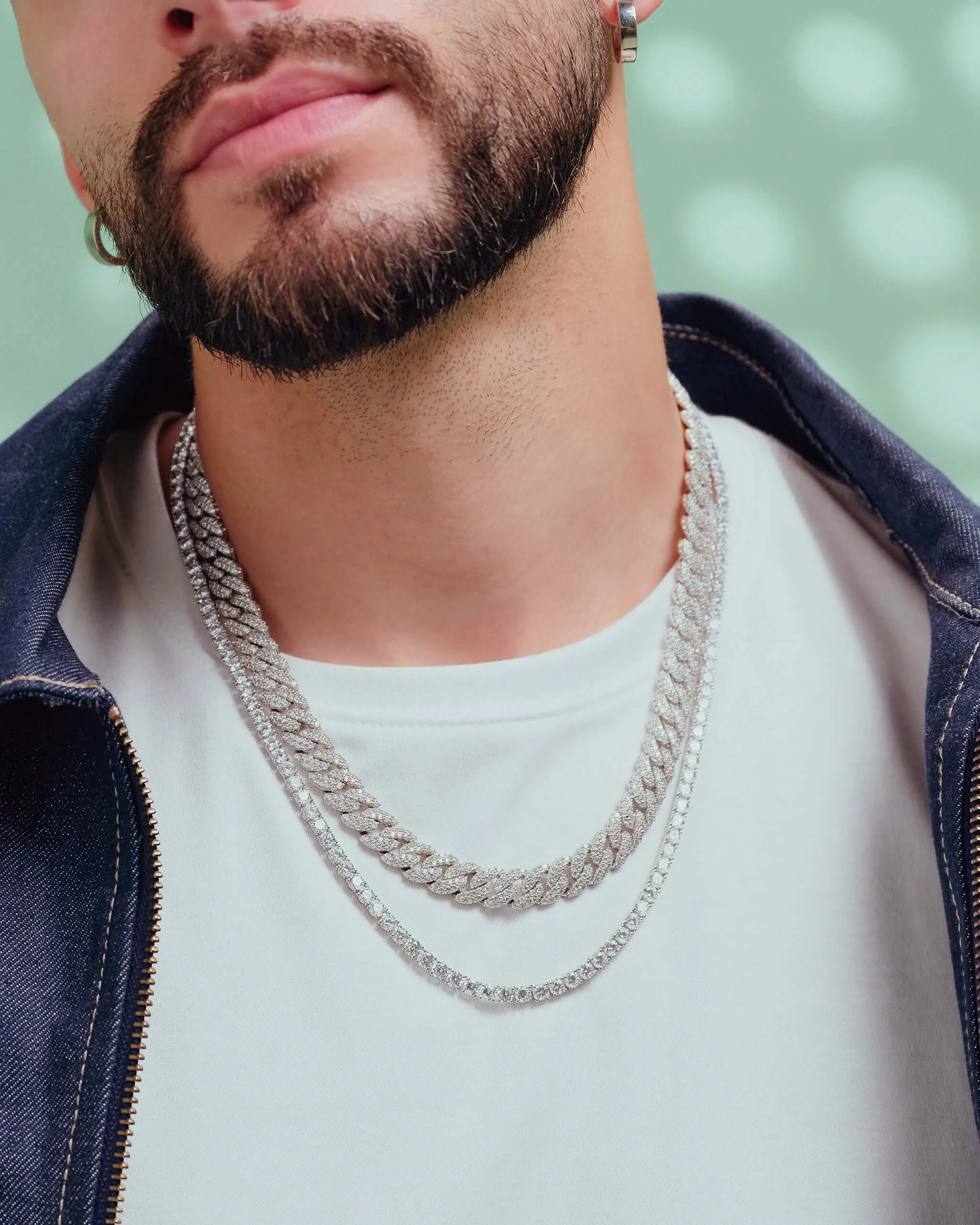 Iced Chain Stack - Silver