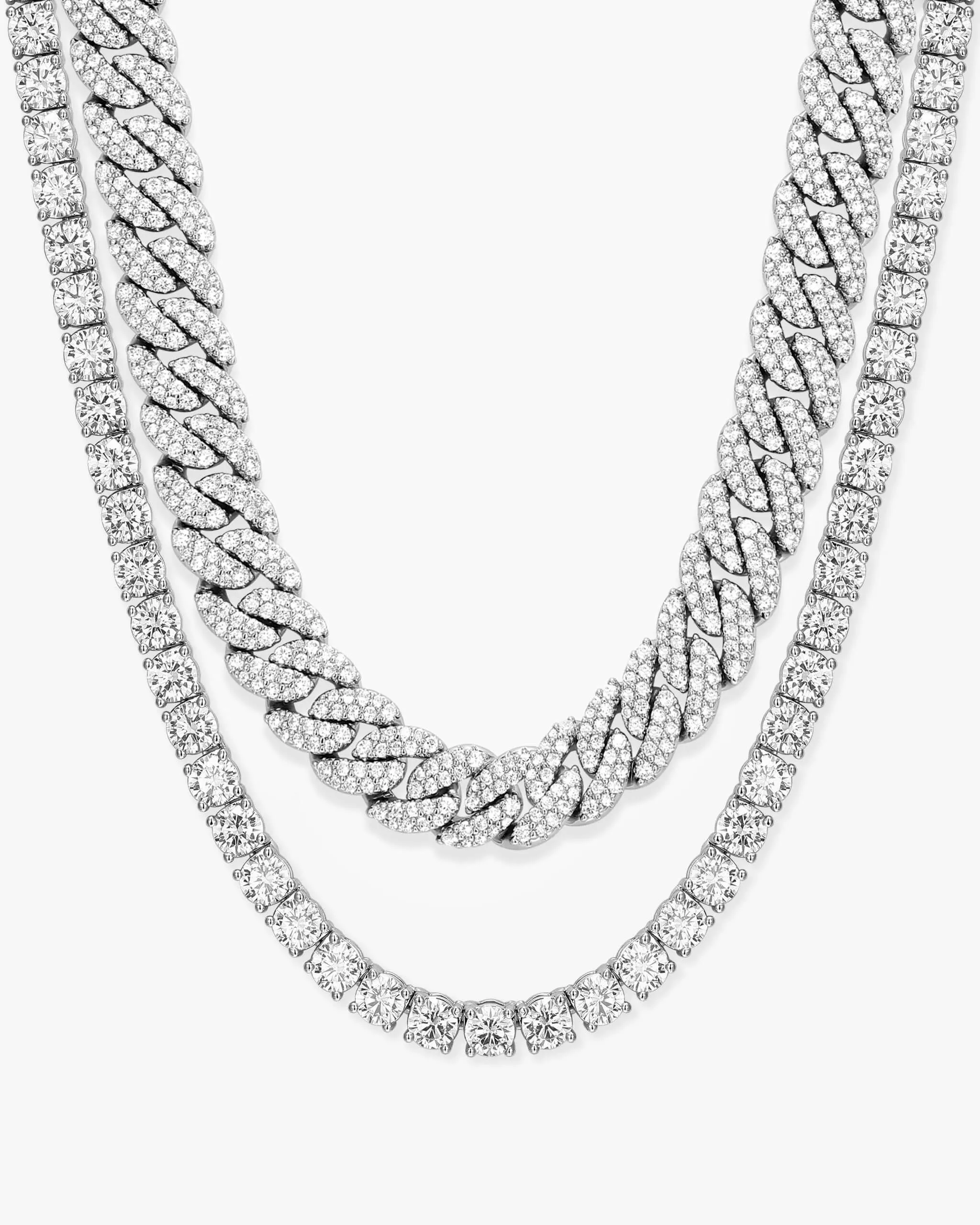 Iced Chain Stack - Silver
