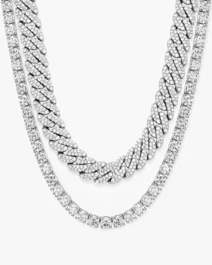 Iced Chain Stack - Silver