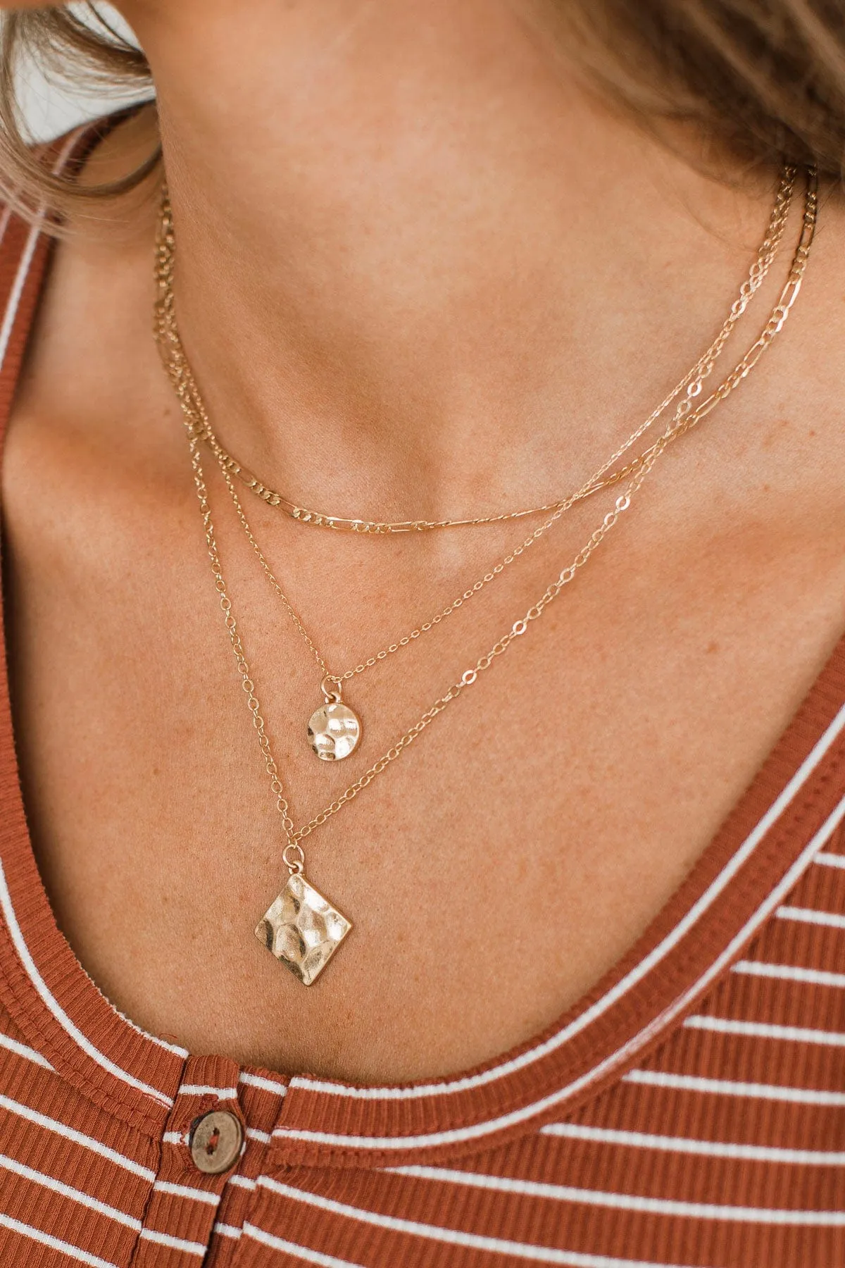 Instant Icon Necklace & Earring Set- Gold