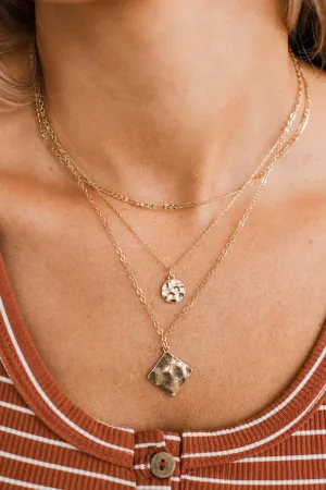 Instant Icon Necklace & Earring Set- Gold