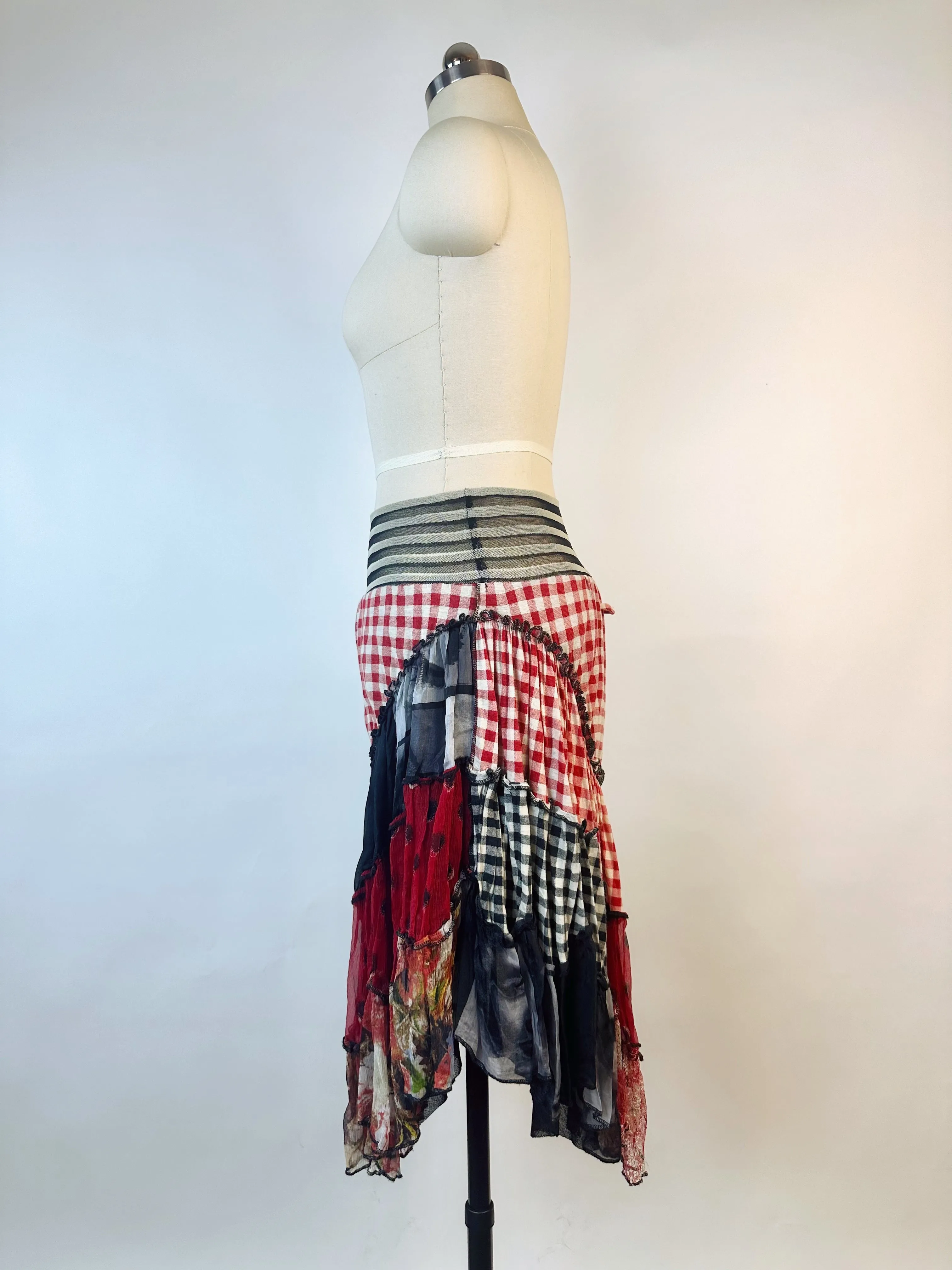 Jean Paul Gaultier SS 2003 Mesh Patchwork Skirt