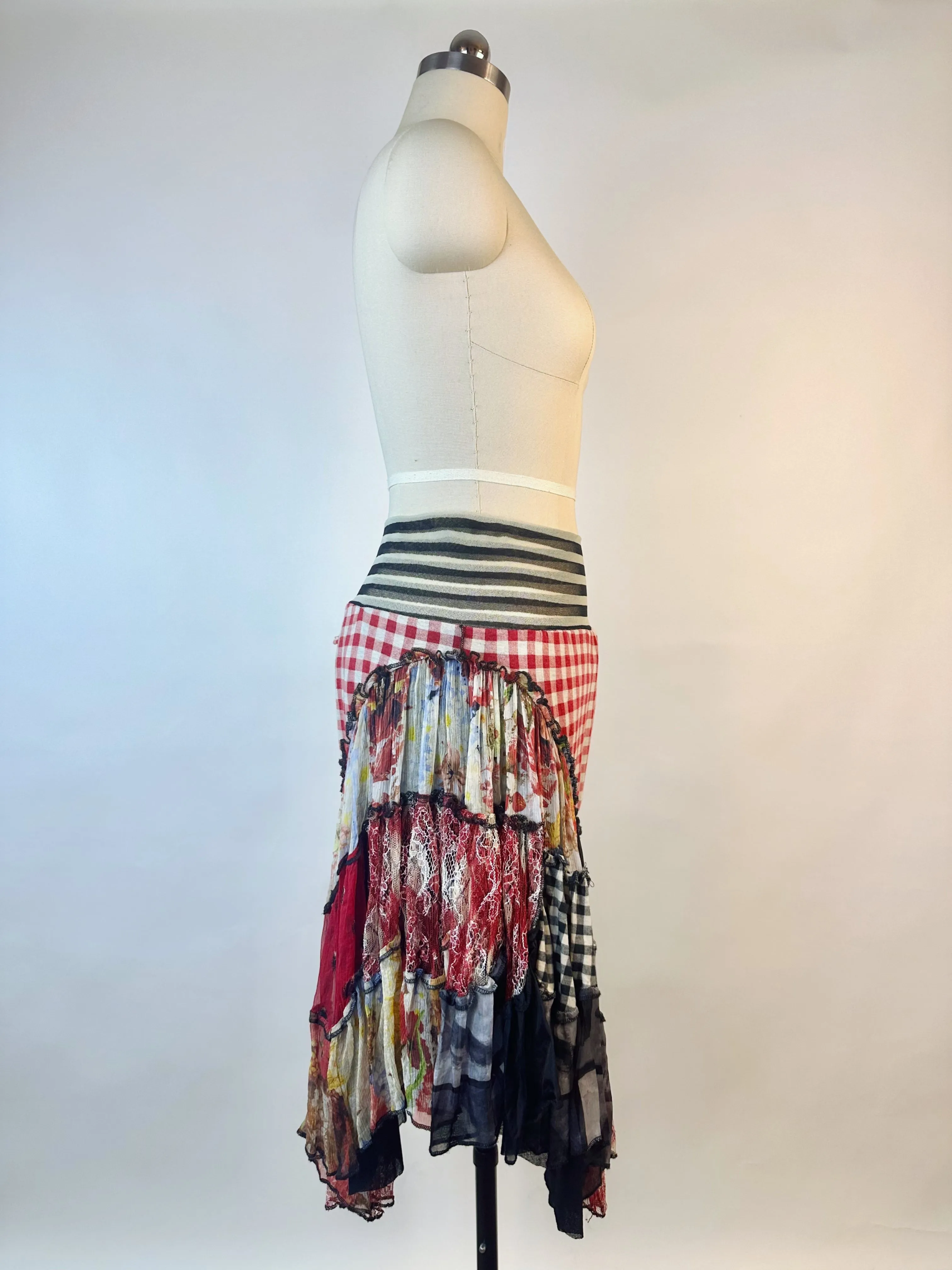 Jean Paul Gaultier SS 2003 Mesh Patchwork Skirt