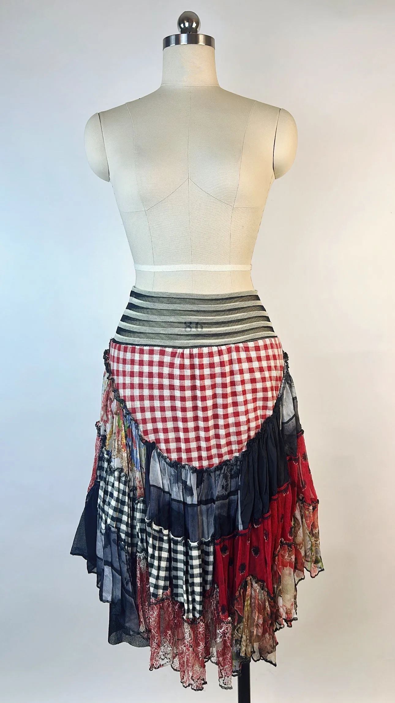 Jean Paul Gaultier SS 2003 Mesh Patchwork Skirt
