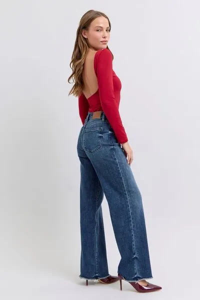 Judy Blue Full Size Raw Hem Mid Rise Jeans ONLINE EXCLUSIVE