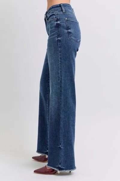 Judy Blue Full Size Raw Hem Mid Rise Jeans ONLINE EXCLUSIVE